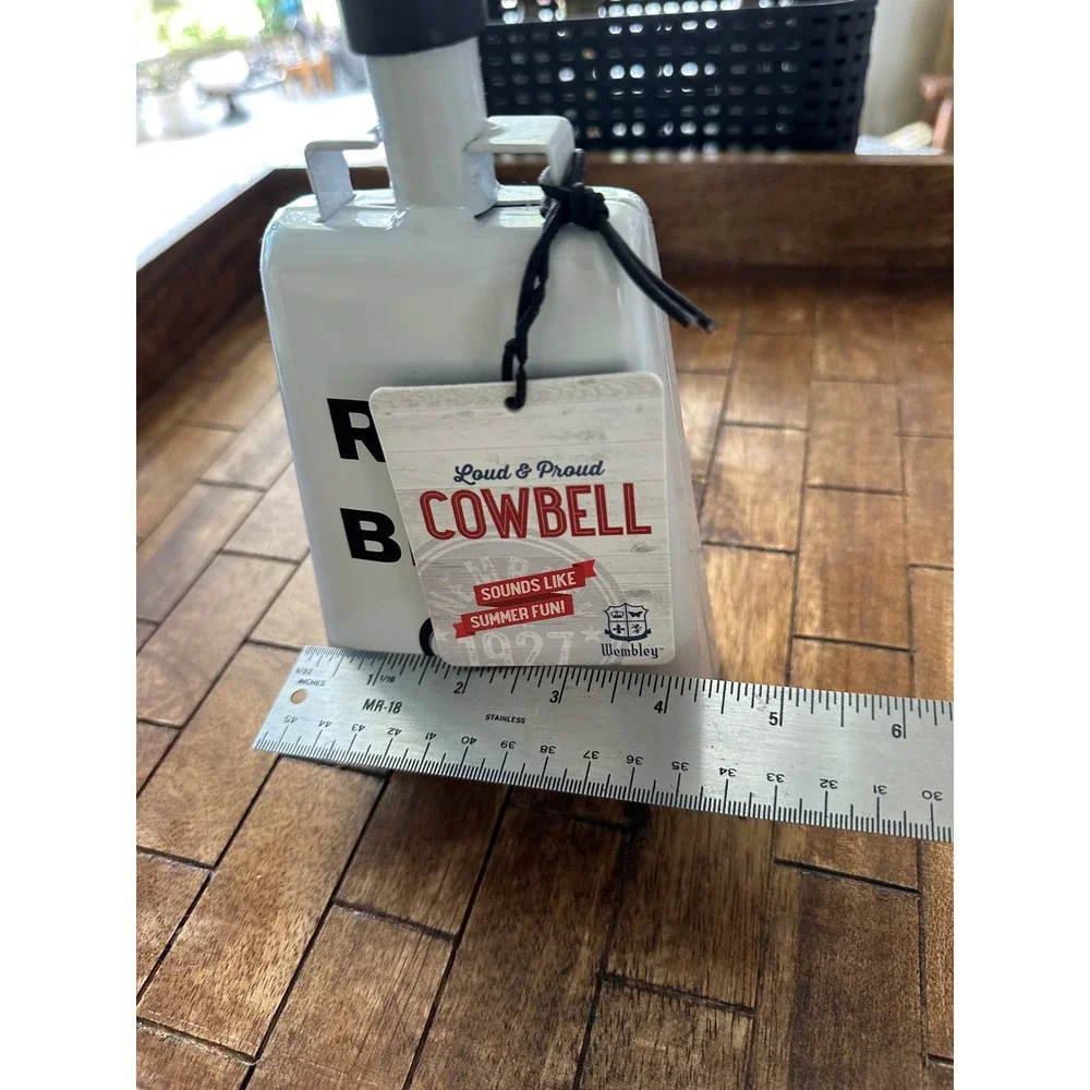 Wembley Ring for Beer Cowbell White Metal Handheld Noise Maker 2313982 NEW‎